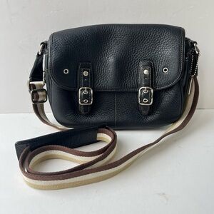 Coach Black Pebbled Leather Field Crossbody Bag 9609
